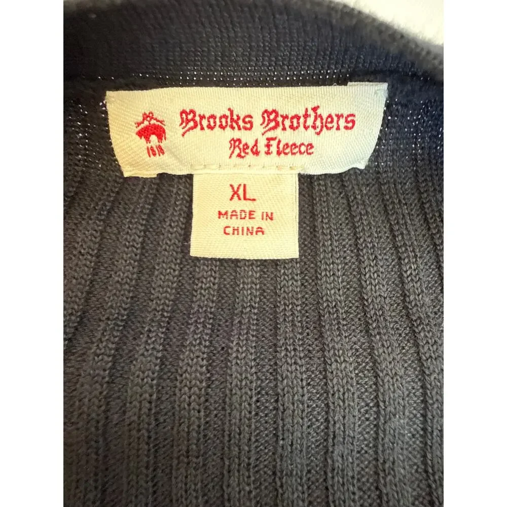 Brooks Brothers Long Black Ribbed Cardigan Button Front Womens Closet Staple XL